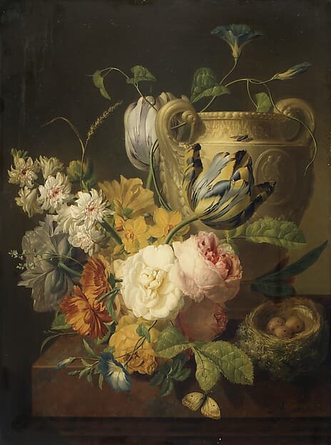 Flowers by a Stone Vase — Peter Faes