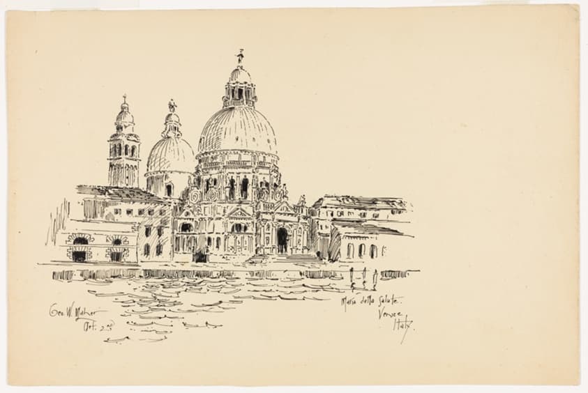 Sta. Maria della Salute, Venice, Italy, Travel Sketch — George Washington Maher