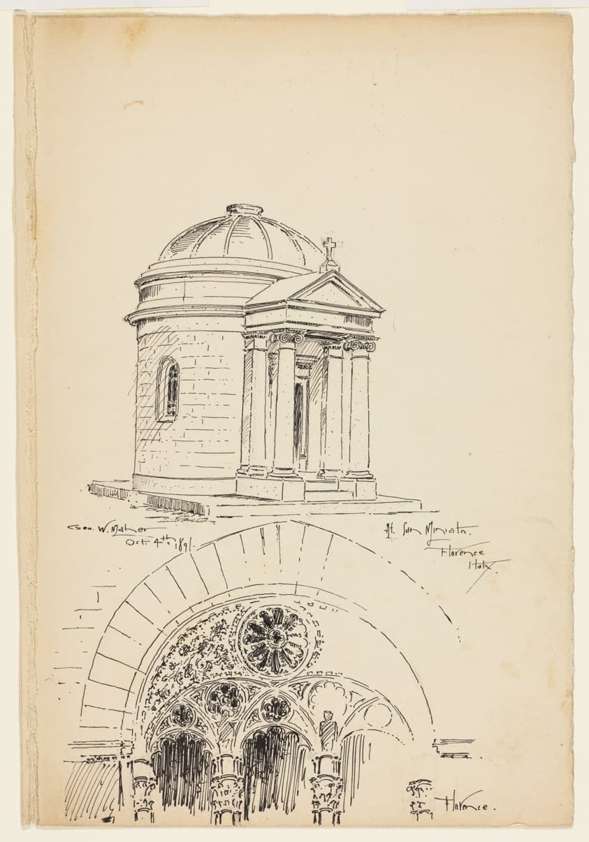 San Miniato, Florence, Italy, Travel Sketch — George Washington Maher