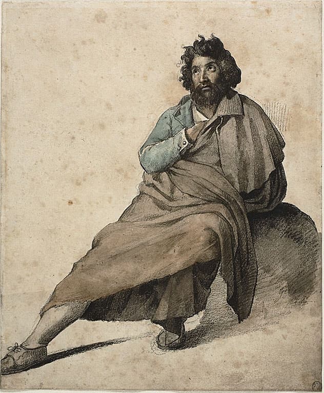Seated Italian Peasant — Jean Louis André Théodore Géricault