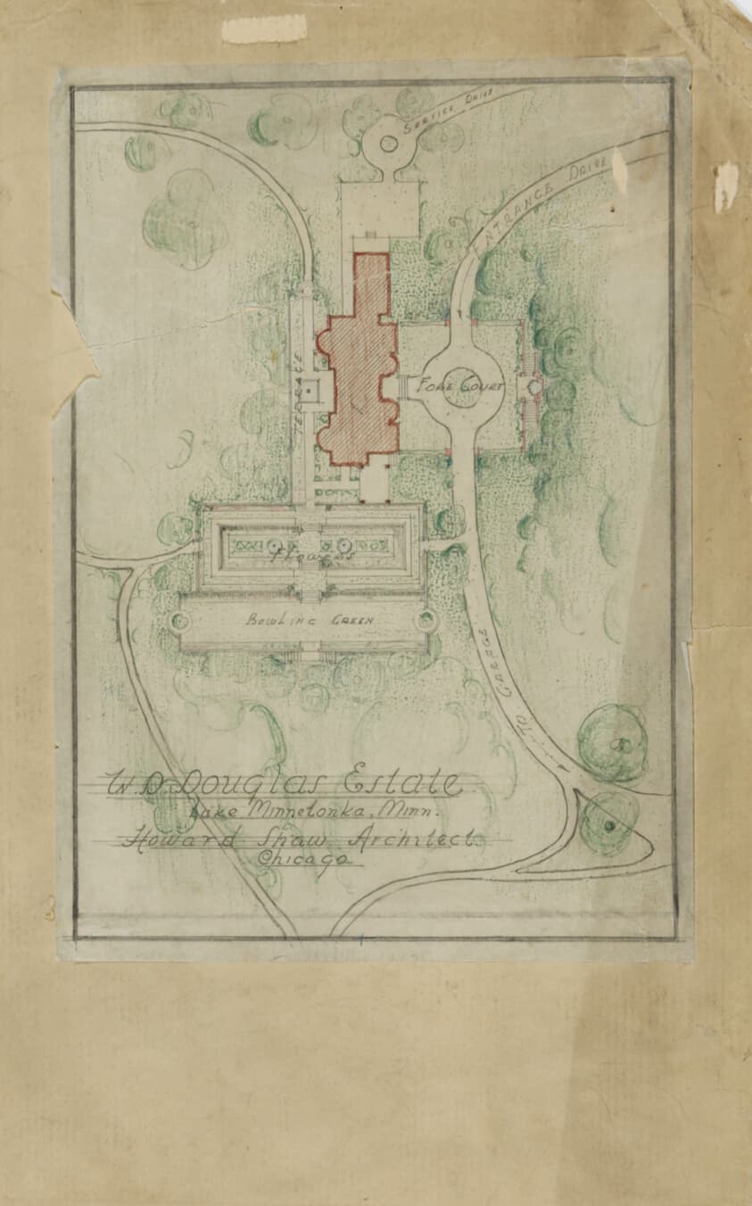 W. D. Douglas Estate, Lake Minnetonka, Minnesota, Plot Plan — Howard Van Doren Shaw