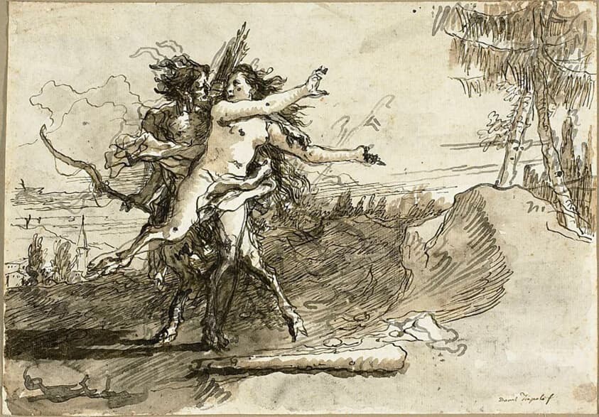 Satyr Surprising a Satyress — Giovanni Domenico Tiepolo