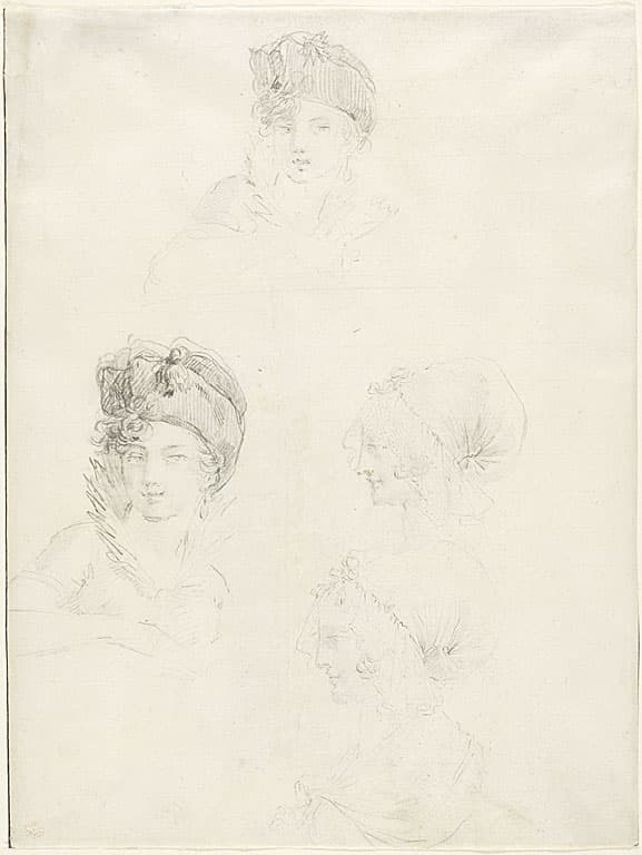 Four Sketches of Two Women — Jean Baptiste Joseph Wicar