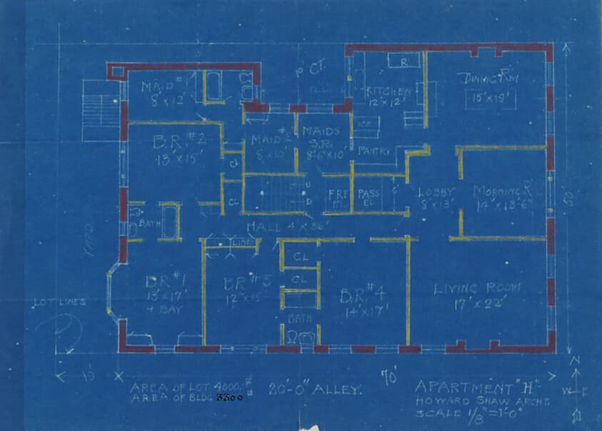 Apartment H, Floor Plan — Howard Van Doren Shaw