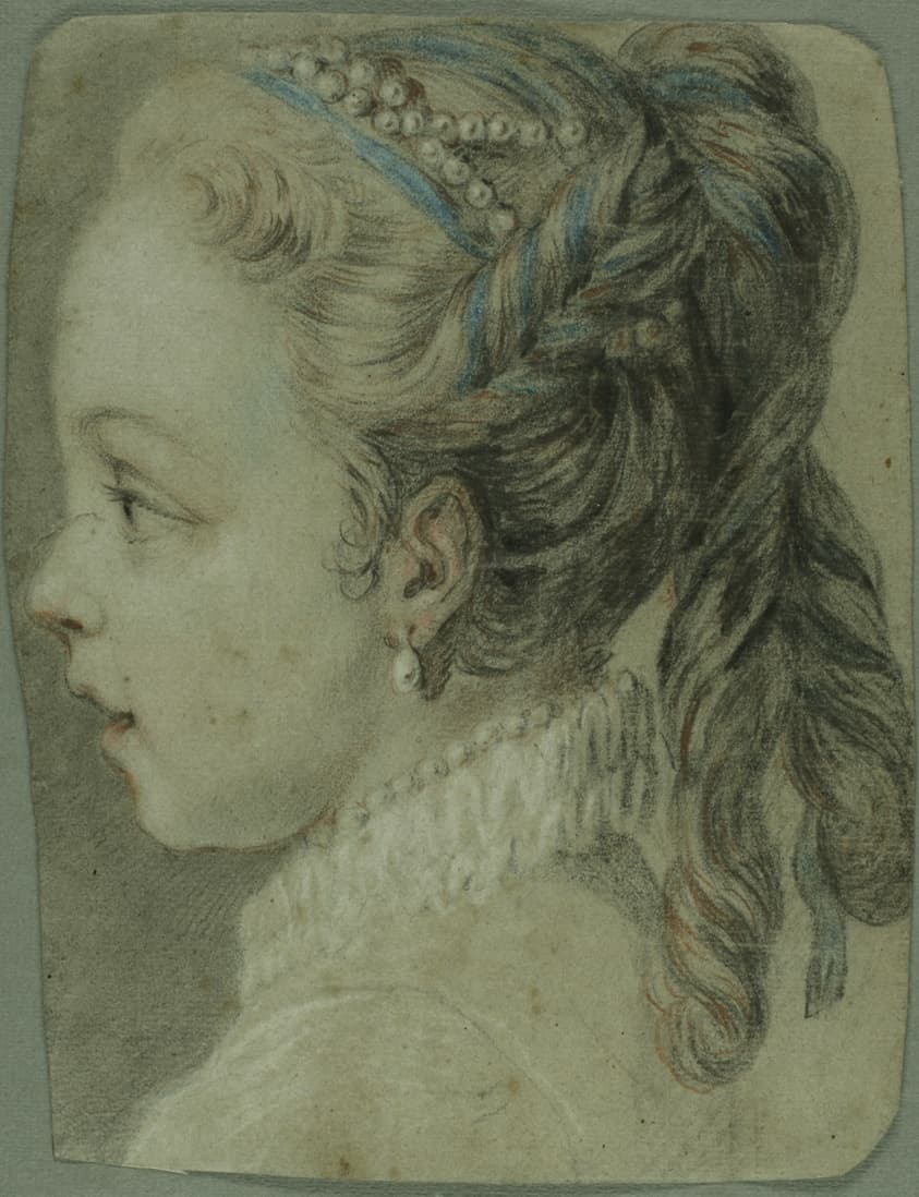 Study: Head of a Young Girl Facing to the Left — Carle van Loo