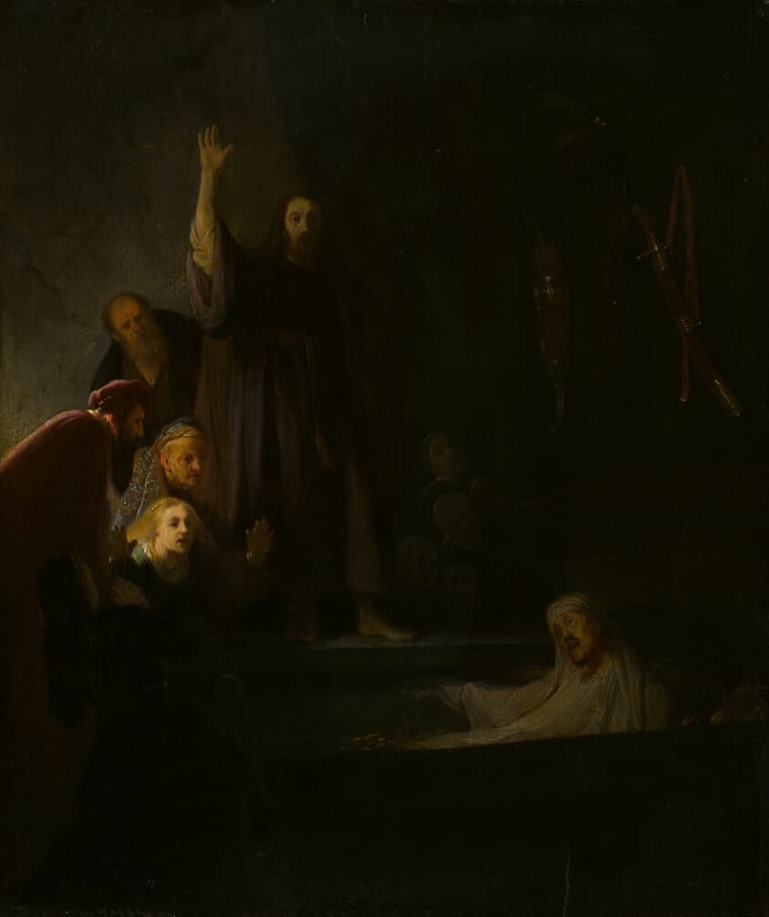 The Raising of Lazarus — Follower of Rembrandt van Rijn (Dutch, 1606–1669)