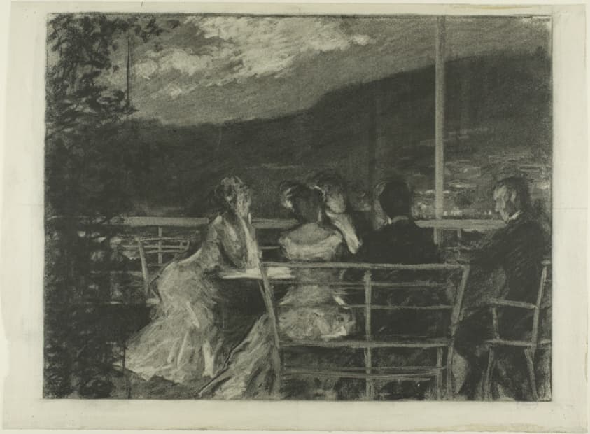 On the Terrace (recto); Man and Woman at a Doorway (verso) — Frank Walter Taylor