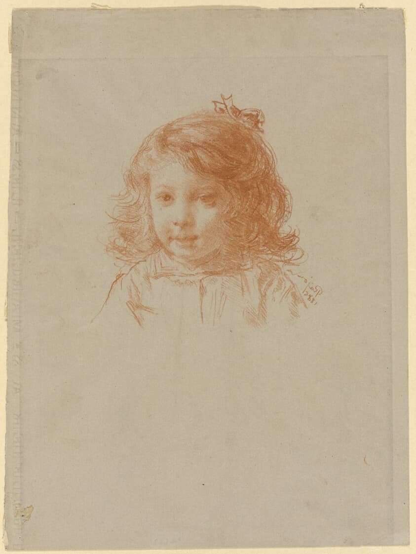 Bust of a Young Girl (recto); Profile of a Young Girl (verso) — Paul Adolphe Rajon