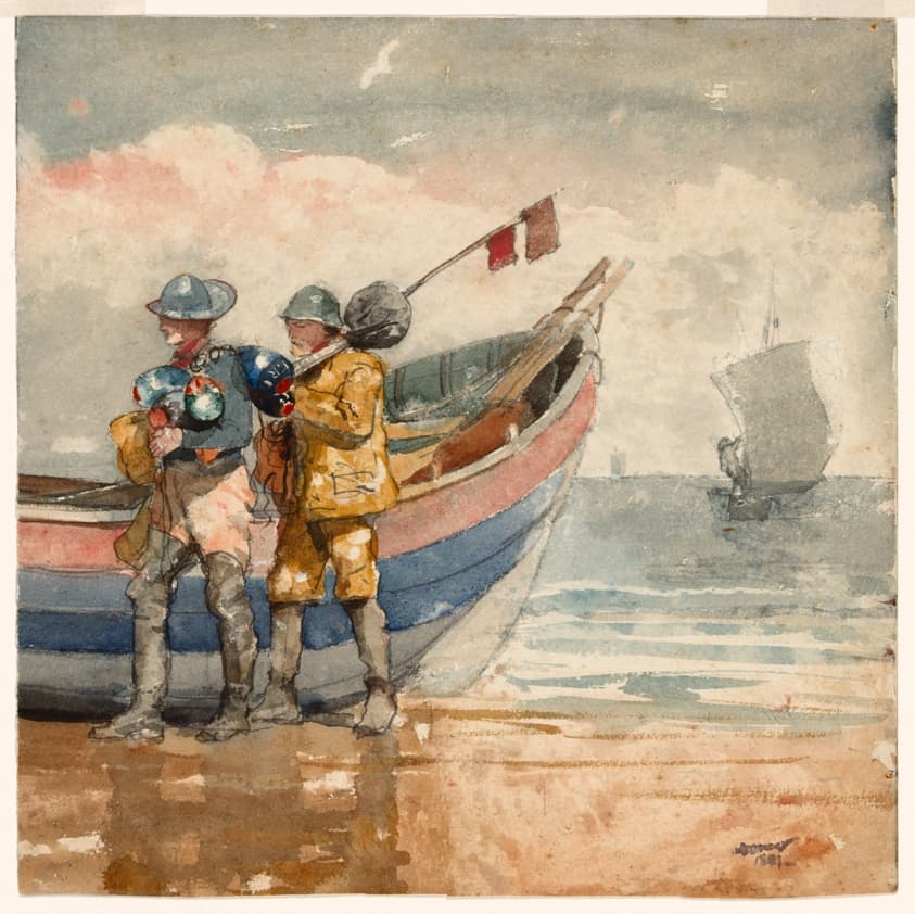 The Return, Tynemouth (recto) Study (verso) — Winslow Homer