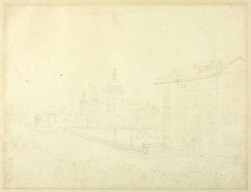 Study for Fire in London, from Microcosm of London — Augustus Charles Pugin
