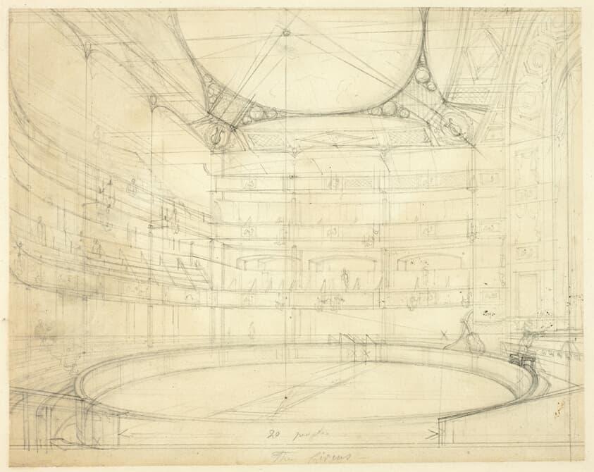 Study for Royal Circus, from Microcosm of London — Augustus Charles Pugin