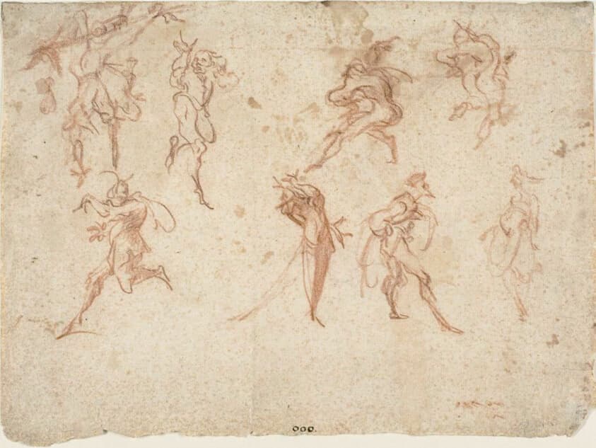 Sketches for the Balli di Sfessania (recto) Sketches of Dancers (verso) — Jacques Callot