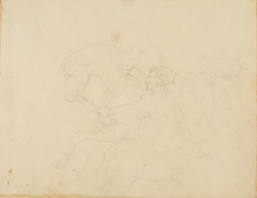 Stable Boy Running Beside a Draught Horse — Jean Louis André Théodore Géricault
