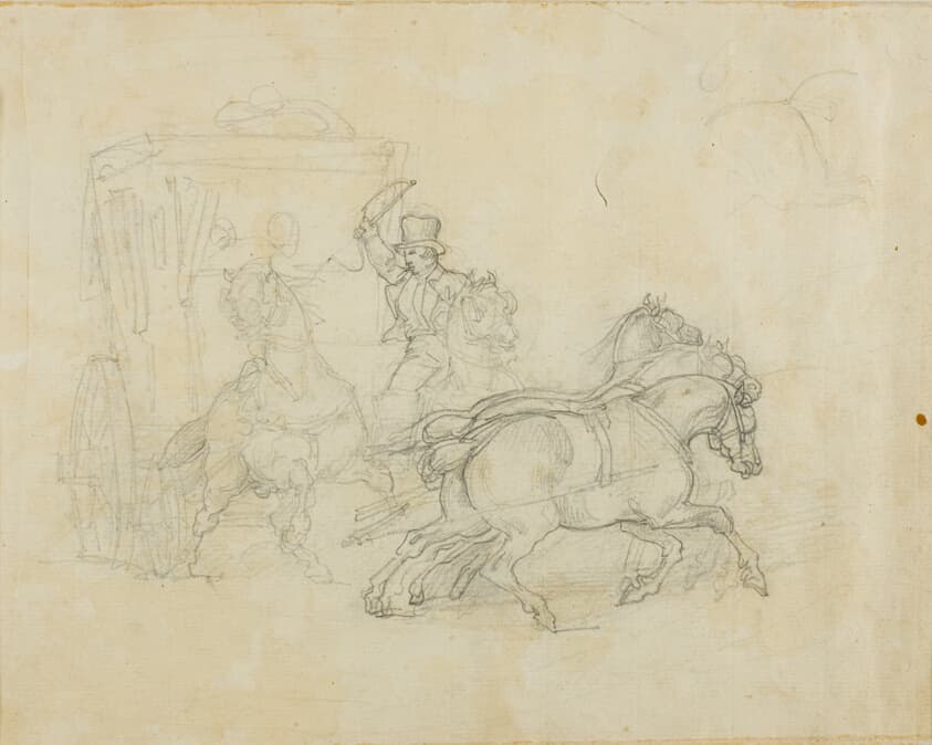 A Stagecoach Drawn by Five Horses — Jean Louis André Théodore Géricault