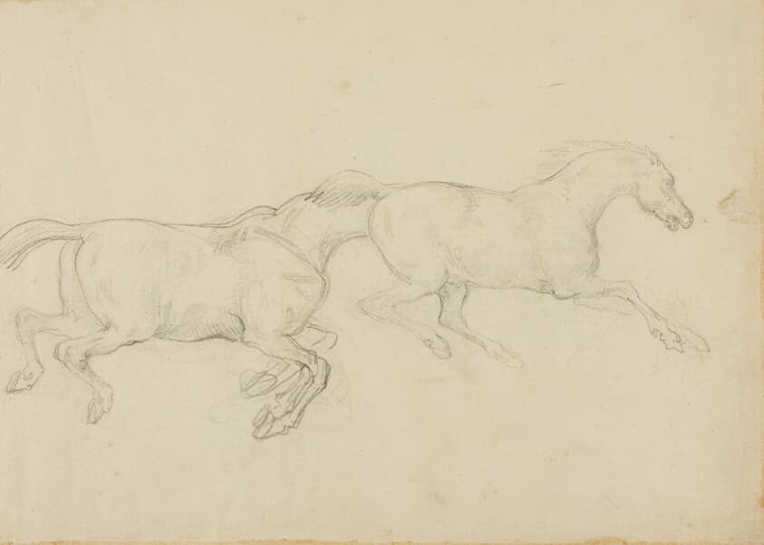 Two Horses Galloping to the Right — Jean Louis André Théodore Géricault
