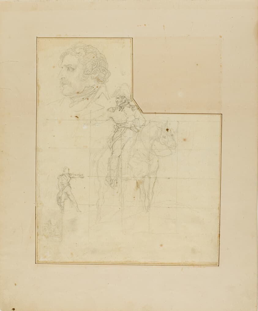 Mounted Officer and Other Sketches — Jean Louis André Théodore Géricault