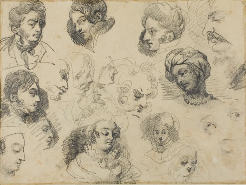 Sketches of Heads — Jean Louis André Théodore Géricault