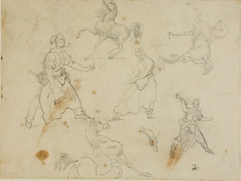 Studies of Blacksmiths and Horses — Jean Louis André Théodore Géricault