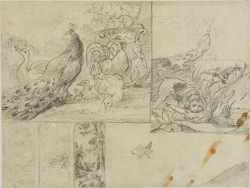 Sketches of Decorative Landscape and Animal Compositions — Jean Louis André Théodore Géricault