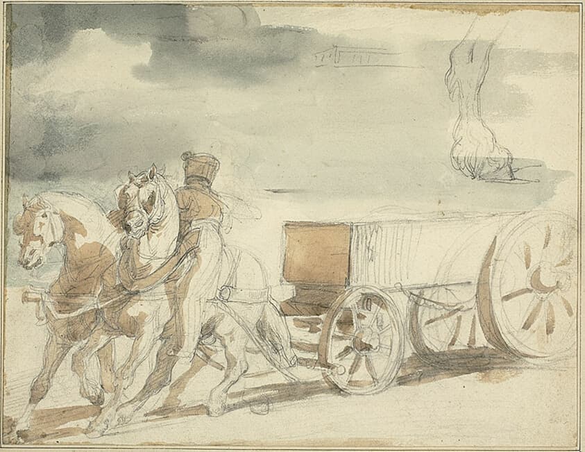 Munitions Cart Drawn by Two Horses — Jean Louis André Théodore Géricault