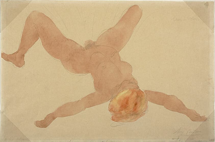 Sunrise (recto); Female Nude Lying on Her Back (verso) — Auguste Rodin
