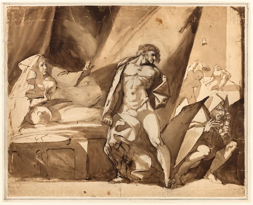 The Discovery (recto), Two Sketches of Standing Male Figures (verso) — Henry Fuseli