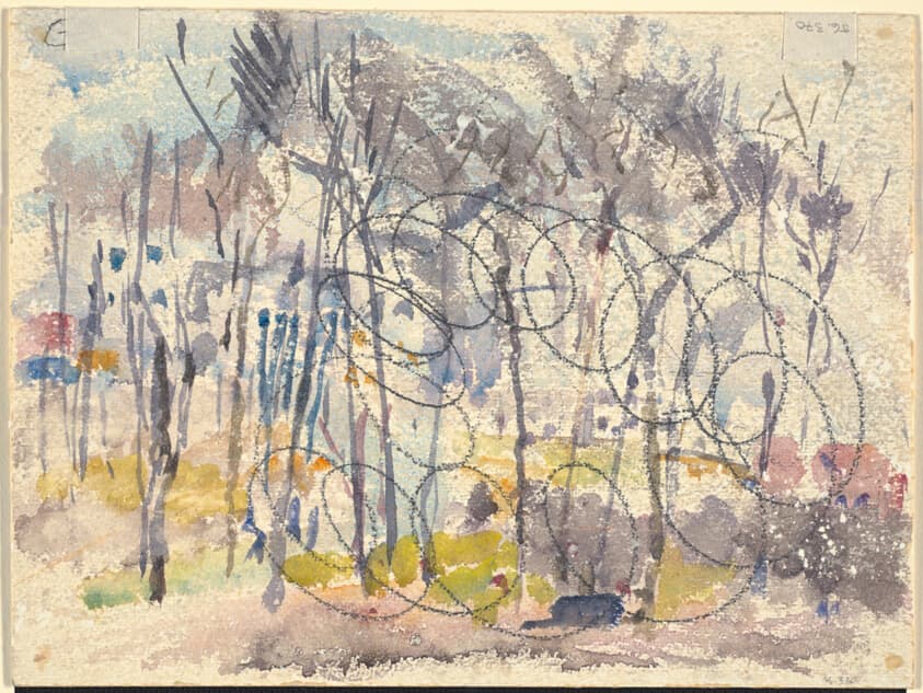 Trees with Town in Distance — John Marin