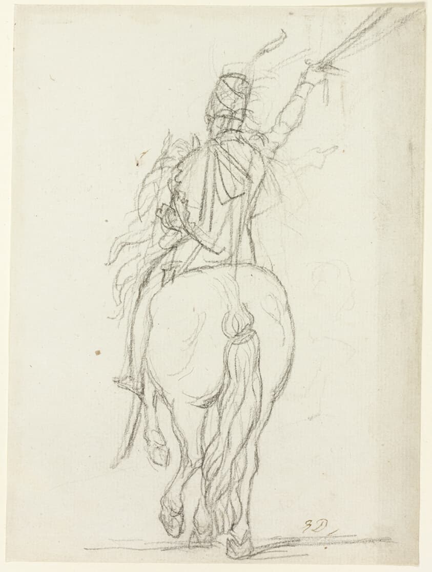 Mounted Officer from the Back — Jacques-Louis David
