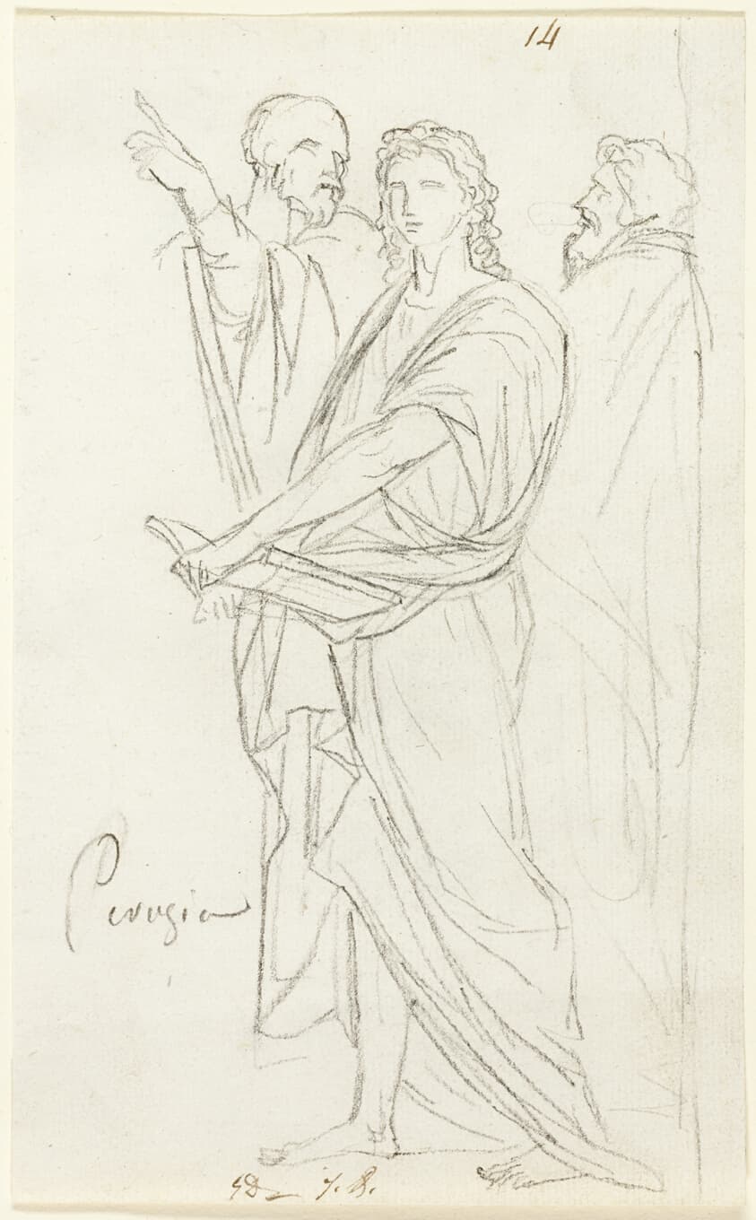 Sketch of Three Classical Figures — Jacques-Louis David