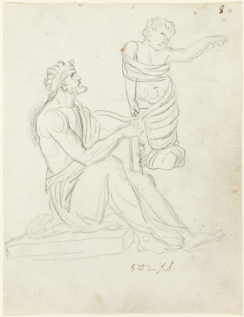 Seated Man and Swaddled Baby — Jacques-Louis David