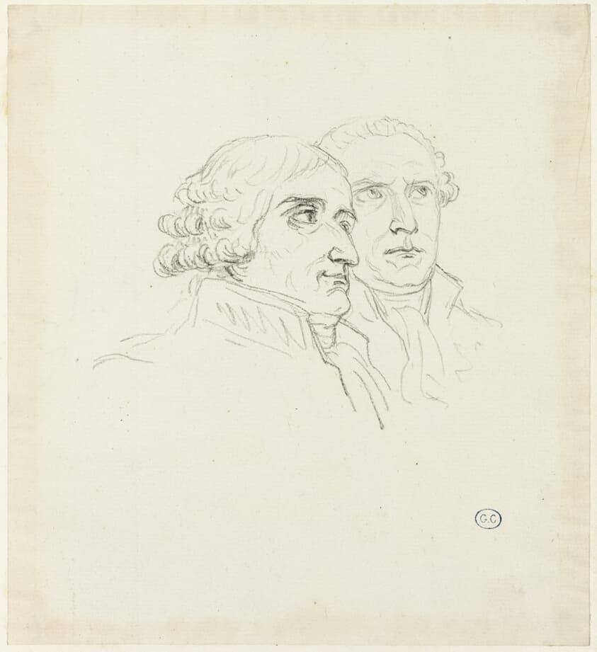 Studies for Distribution of Eagles: The Archi-Chancelier, Cambacérés and the Archi-Trescrier, Lebrun — Jacques-Louis David