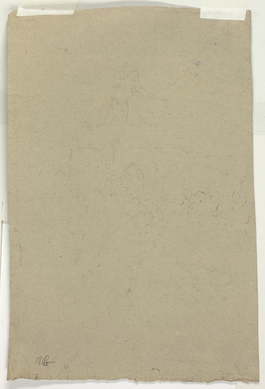 Sketch of Treetops and Figure — Pierre Antoine Mongin