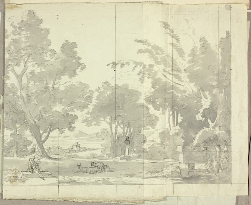 Fantasy Landscape with Ruins and Figures — Pierre Antoine Mongin