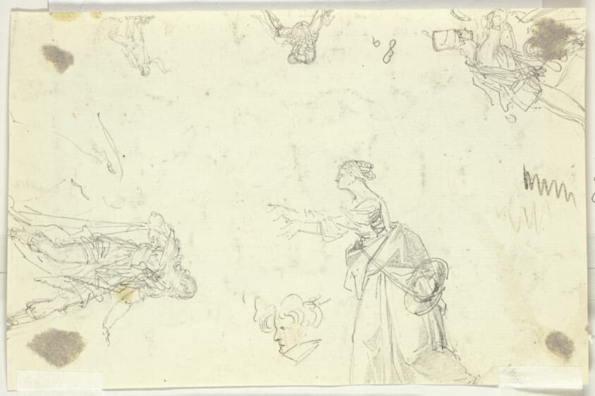 Sheet of Sketches: Men and Women — Pierre Antoine Mongin