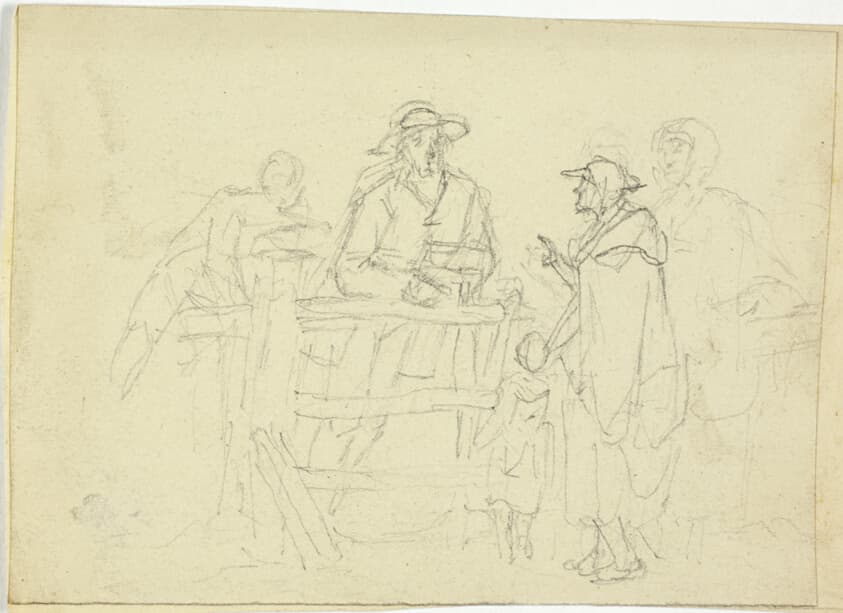 Four Figures at a Fence — William Henry Pyne