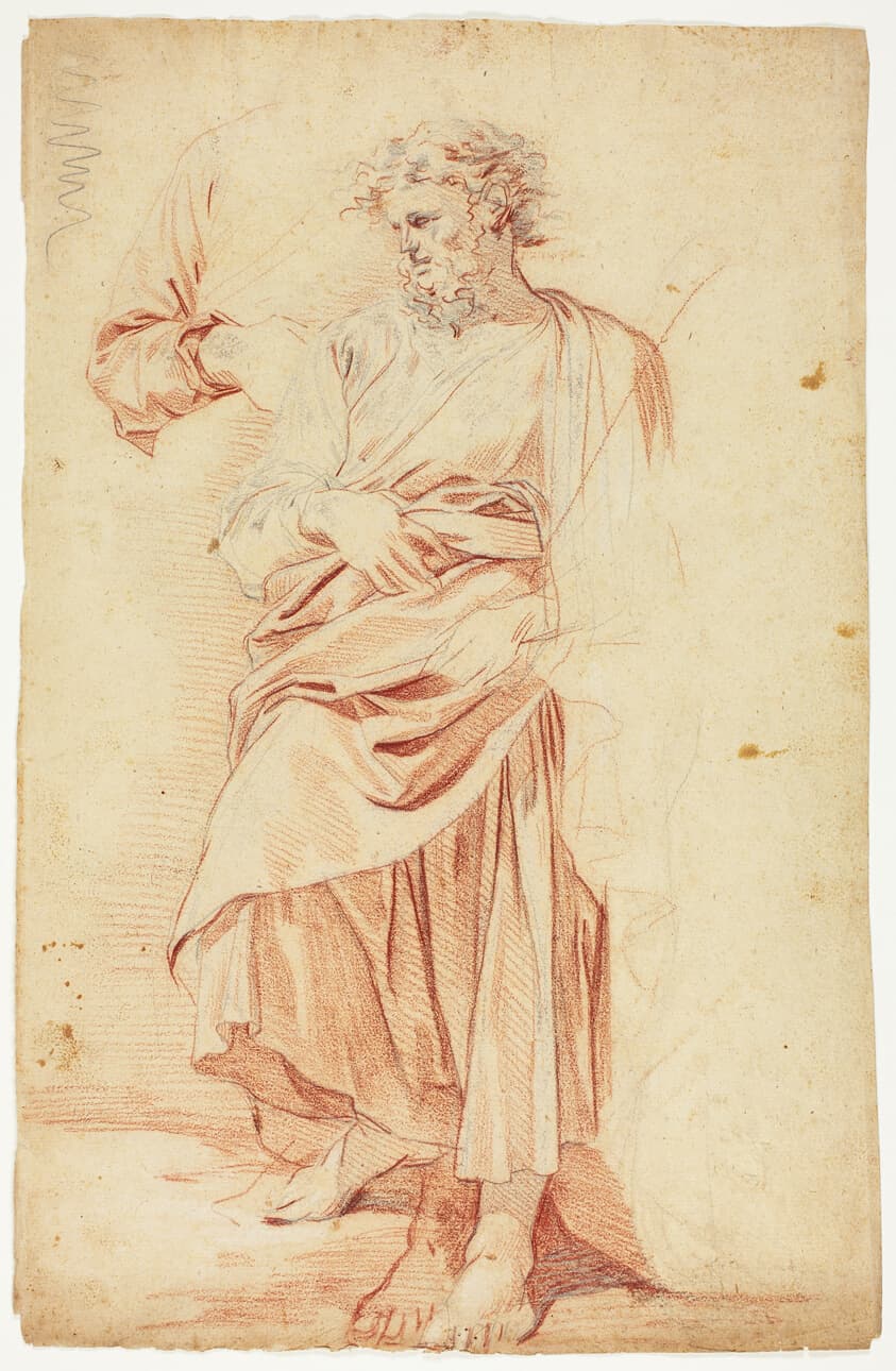 Study for a Robed Male Saint — Nicolas Mignard