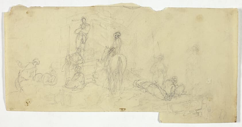 Group of Peasants with Man on Horse — William Henry Pyne