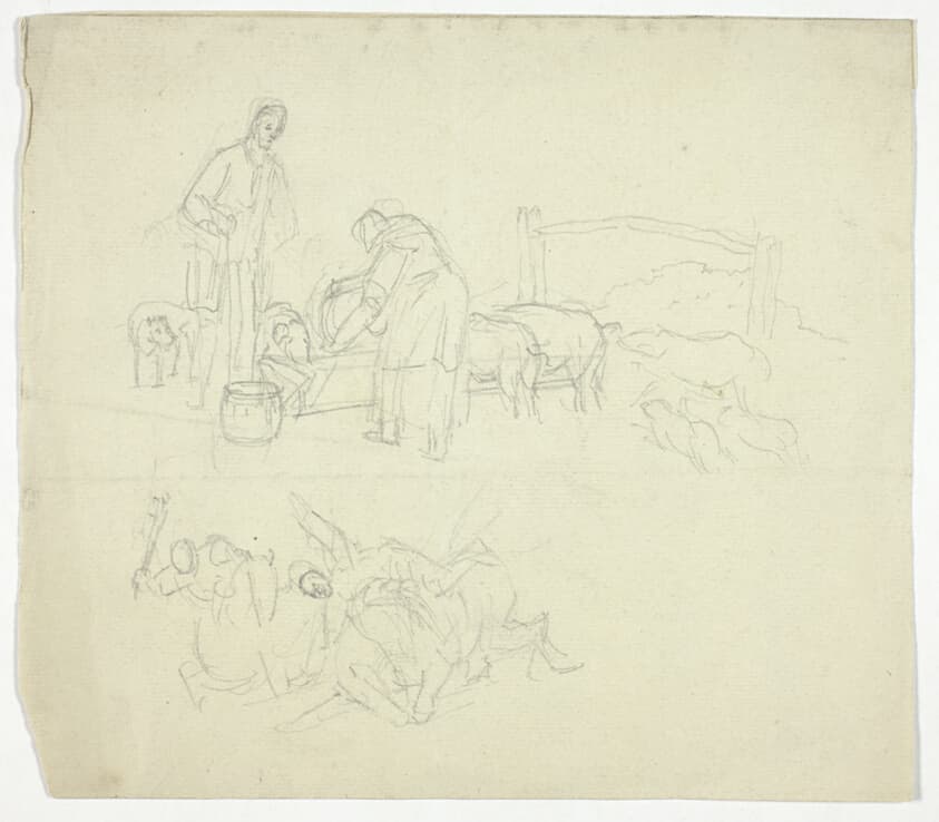 Feeding Pigs — William Henry Pyne