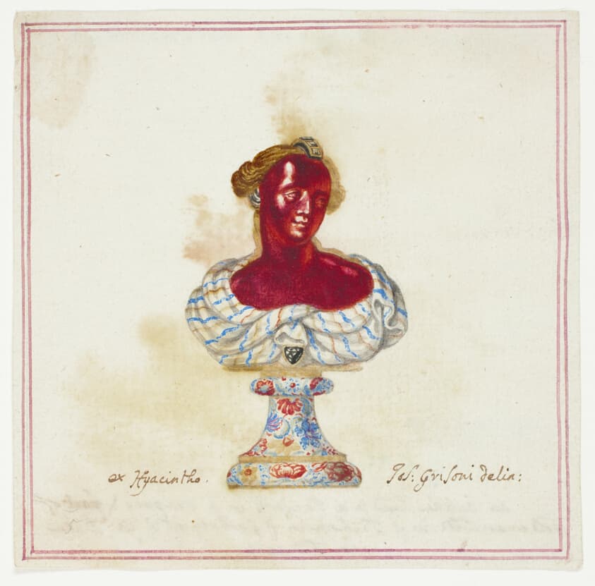 Sketch of Jewelled Antique Bust in the Medici Collection, Florence — Giuseppe Grisoni