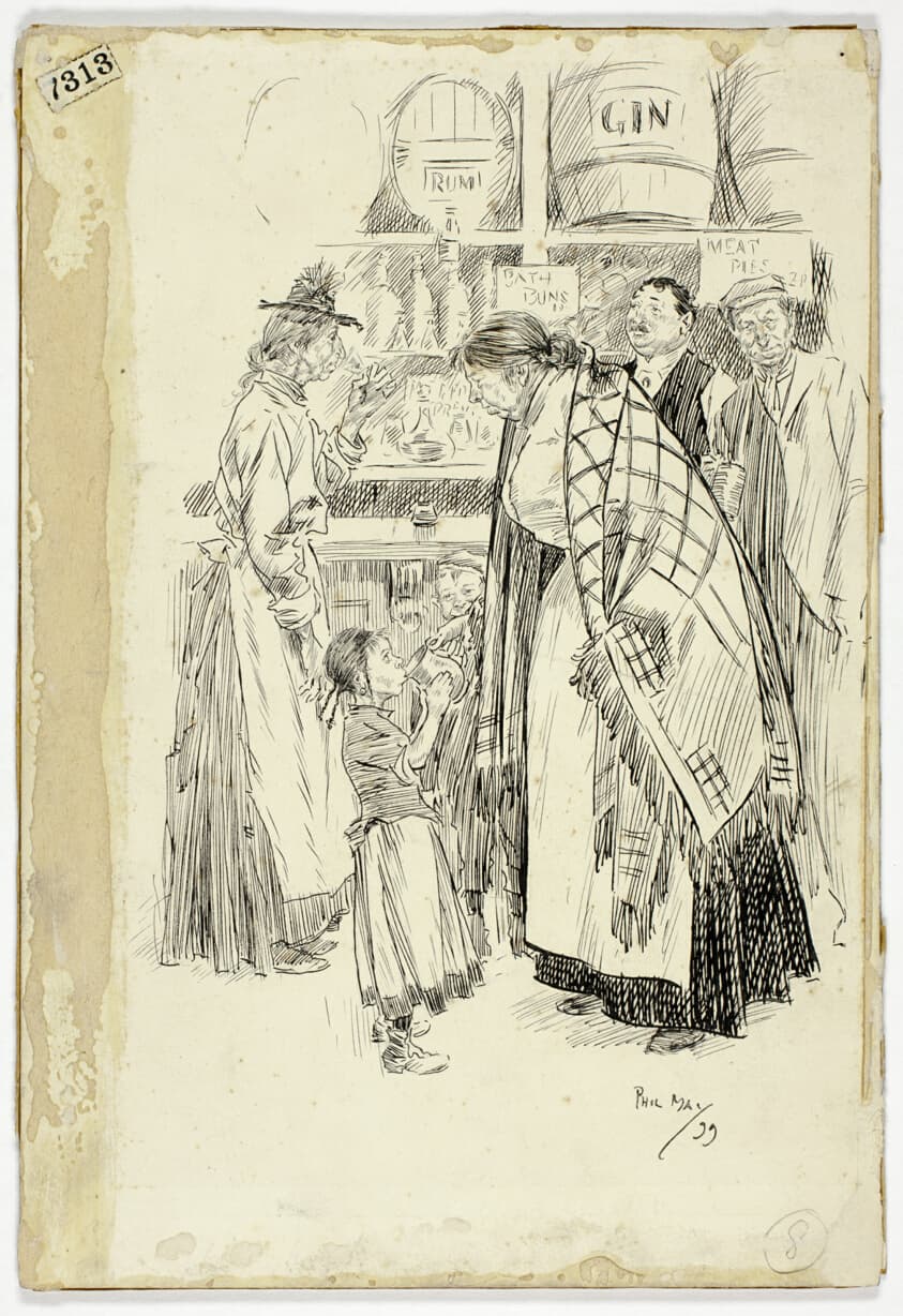 London East End: Sketch in an East End Gin Shop — Philipp William May