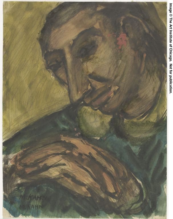 Bust of Figure in Green — Max Kahn