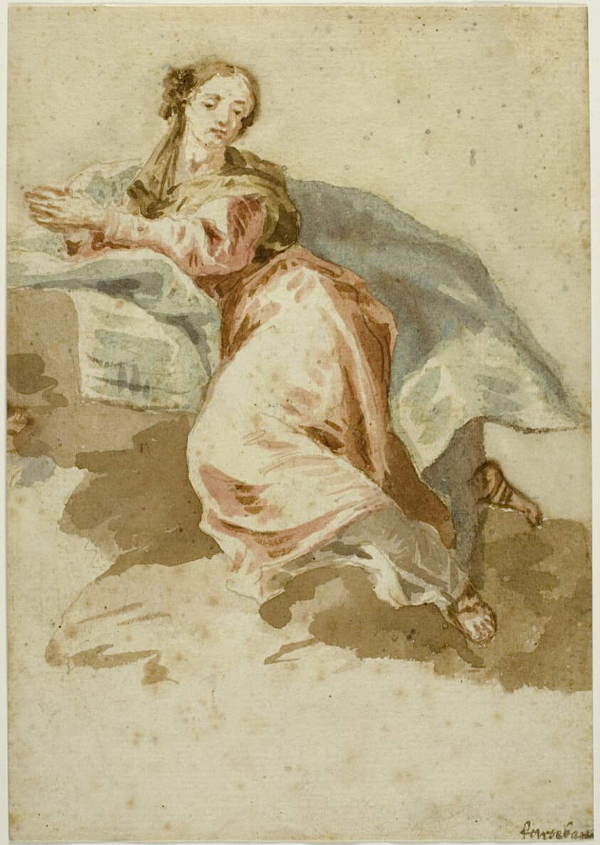 Draped Female Figure at Prayer — Francesco Fontebasso