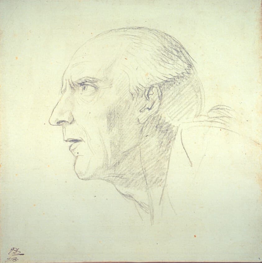 Head of an Old Man in Profile — Jacques-Louis David
