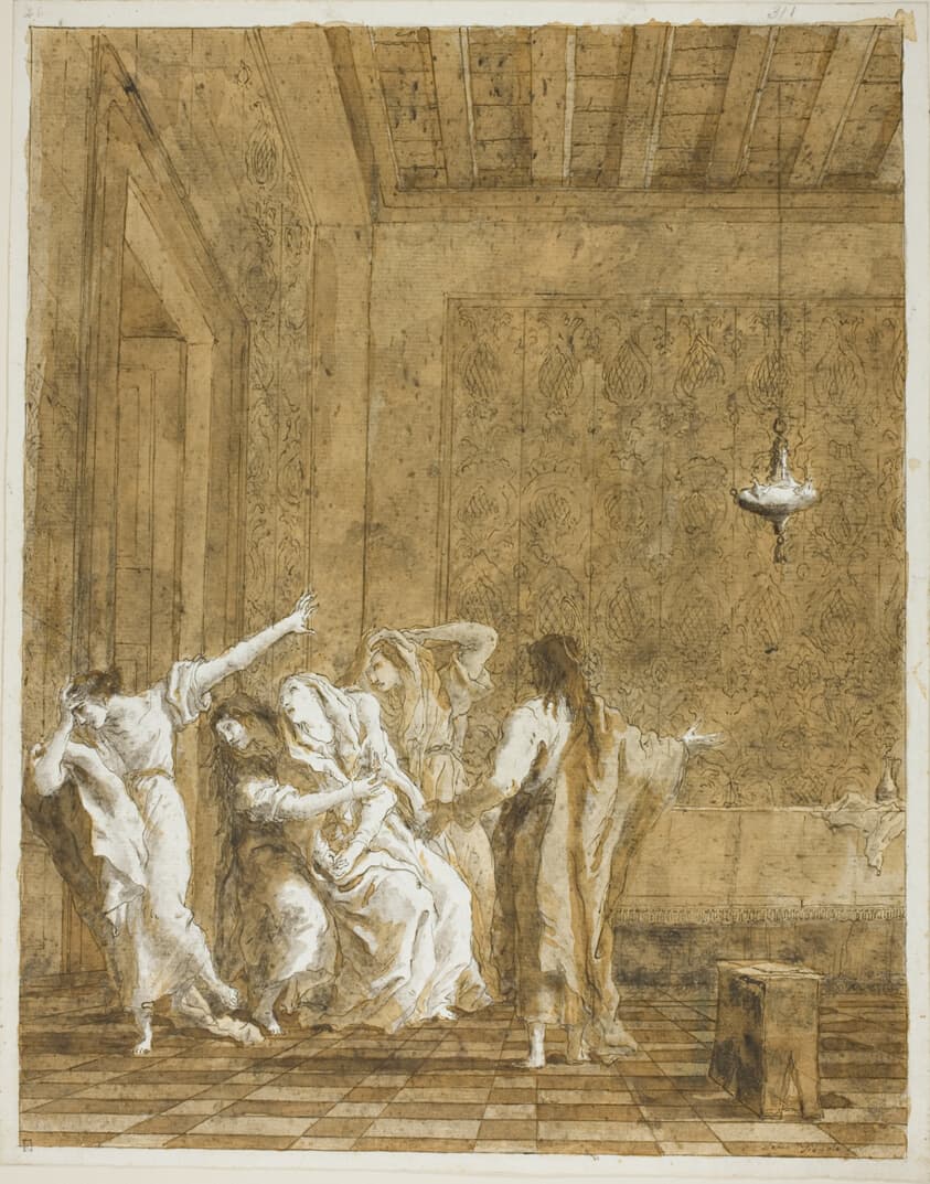 Jesus in the House of Jairus — Giovanni Domenico Tiepolo
