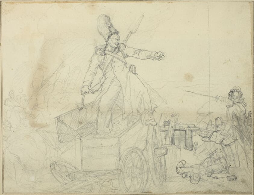 Study for Caisson d'artillerie — Jean Louis André Théodore Géricault