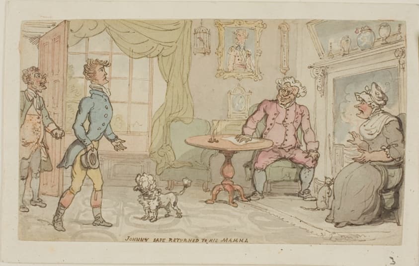 Johnny Safe Returned to His Mamma — Thomas Rowlandson