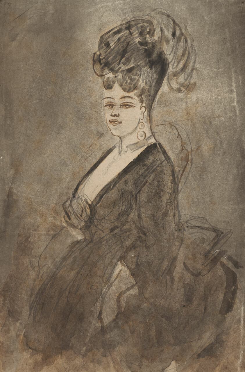 Three-Quarter Length Portrait of a Woman — Constantin Guys