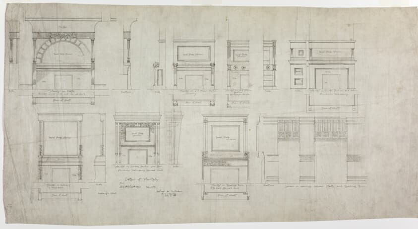 Standard Club, Chicago, Illinois, Mantel Details — Adler and Sullivan