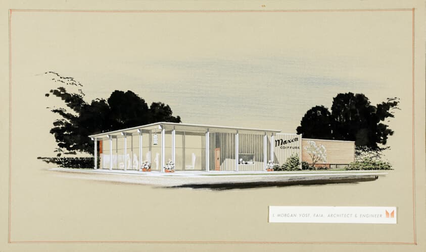 Maxon Coiffure, Kenilworth, Illinois, Presentation Drawing — Lloyd Morgan Yost