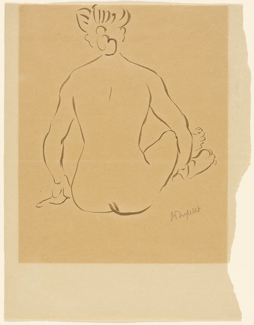 Seated Female Nude, Seen from Behind — Jane Poupelet